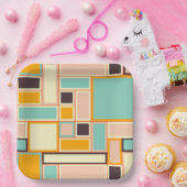 Vibrant abstract pattern with rectangles papieren bordje (Feest)