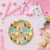 Vibrant abstract pattern with rectangles papieren bordje (Feest)