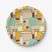 Vibrant abstract pattern with rectangles papieren bordje (Voorkant)