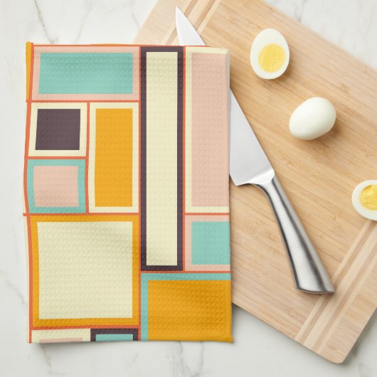 Vibrant abstract pattern with rectangles theedoek (Quarter Fold)