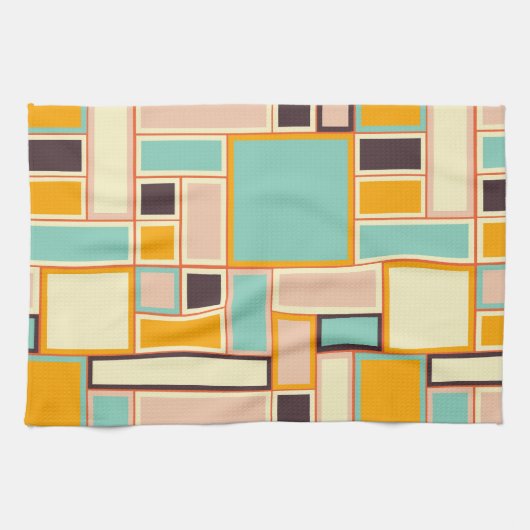 Vibrant abstract pattern with rectangles theedoek (Horizontaal)