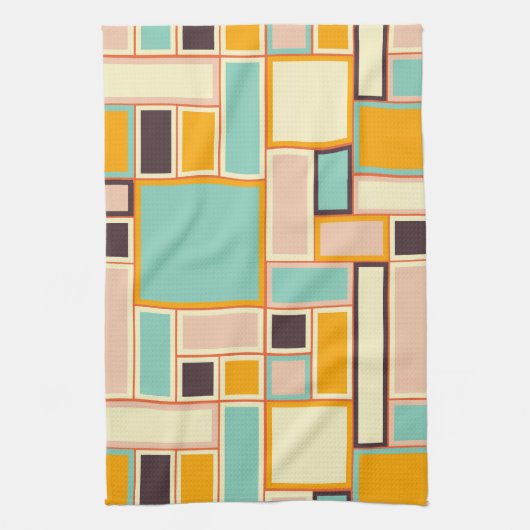 Vibrant abstract pattern with rectangles theedoek (Verticaal)
