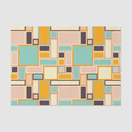 Vibrant abstract pattern with rectangles tissuepapier (Voorkant)