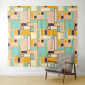 Vibrant abstract pattern with rectangles wandkleed (In Situ (horizontaal))