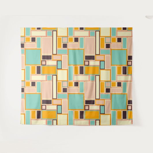 Vibrant abstract pattern with rectangles wandkleed (Voorkant (horizontaal))