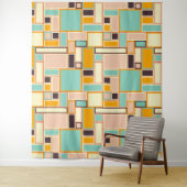 Vibrant abstract pattern with rectangles wandkleed (In situ)