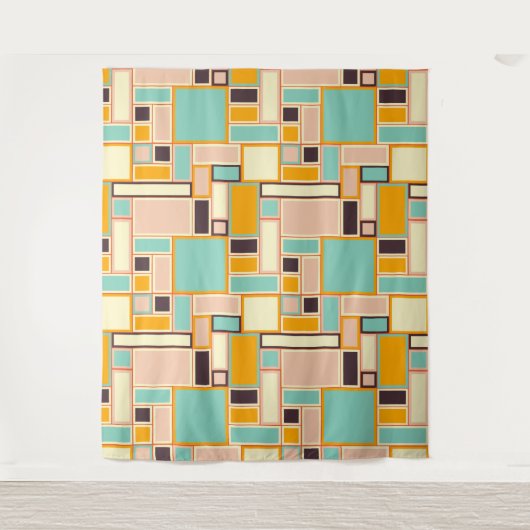 Vibrant abstract pattern with rectangles wandkleed (Voorkant)