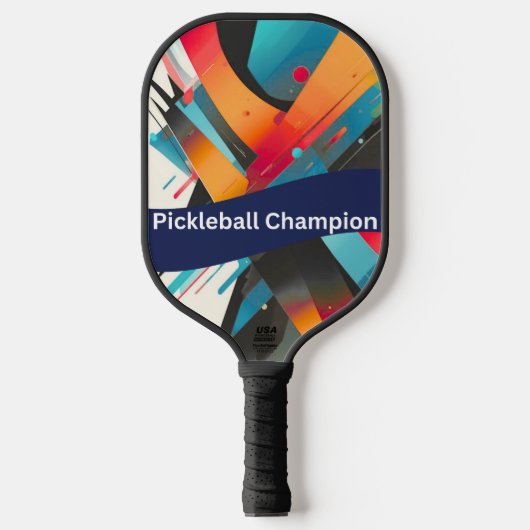 Vibrant Abstract Pickleball Champion Paddle (Voorkant)