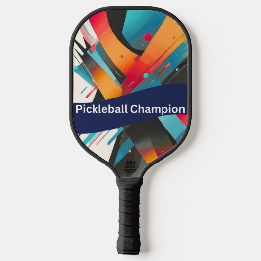 Vibrant Abstract Pickleball Champion Paddle (Achterkant)