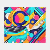 Vibrant Abstract Pop Art Fleece Deken (Voorkant (Horizontaal))