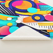 Vibrant Abstract Pop Art Sherpa Deken (3/4)