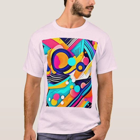 Vibrant Abstract Pop Art T-shirt (Voorkant)