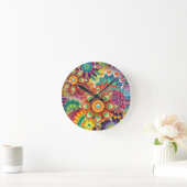 Vibrant Abstract Ronde Klok (Huis)