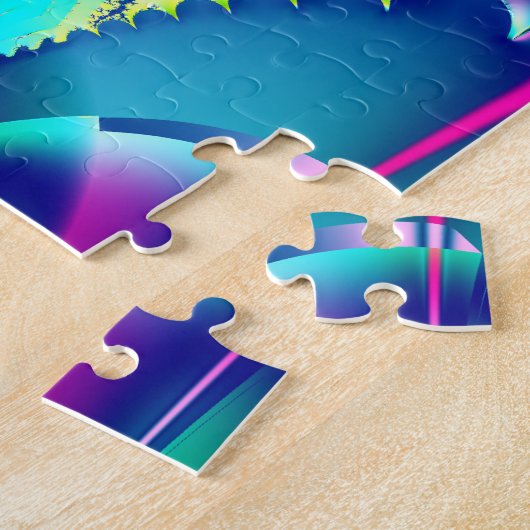 Vibrant Abstract symmetrisch fractal Legpuzzel (Zijkant)