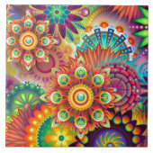 Vibrant Abstract Tegeltje (Voorkant)