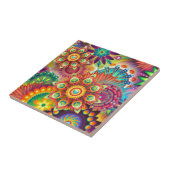 Vibrant Abstract Tegeltje (Zijkant)