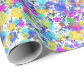 Vibrant Abstract Watercolor Splatter Pattern Cadeaupapier (Rol Hoek)