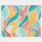Vibrant Abstract Waves Seamless Pattern Fleece Deken (Voorkant (Horizontaal))