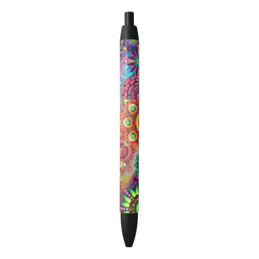Vibrant Abstract Zwarte Inkt Pen (Voorkant Verticaal)