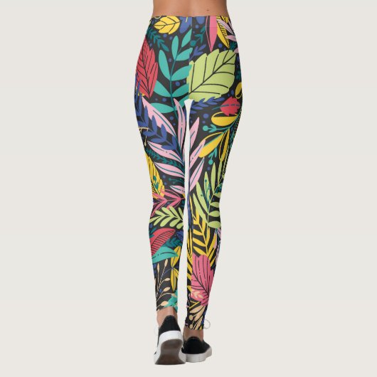 Vibrant Abstracte Floral Pattern leggings (Achterkant)