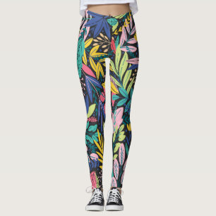 Vibrant Abstracte Floral Pattern leggings