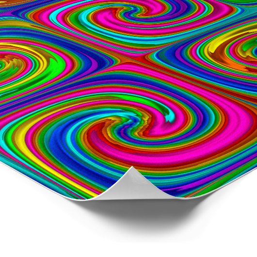 Vibrant Abstracte kunstspiralen Poster (Hoek)