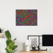 Vibrant Abstracte kunstspiralen Poster (Thuiskantoor)