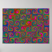 Vibrant Abstracte kunstspiralen Poster (Voorkant)
