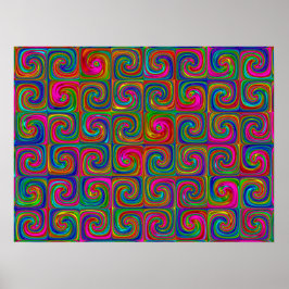 Vibrant Abstracte kunstspiralen Poster