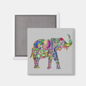 Vibrant Abstracte olifant Magneet (Voorkant / Achterkant)