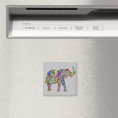 Vibrant Abstracte olifant Magneet (Insitu (Vaatwasser))