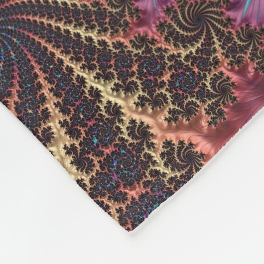 Vibrant Abstracte veren Turquoise & Paars Fleece Deken (Hoek)