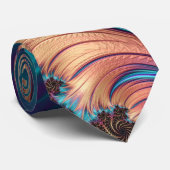 Vibrant Abstracte veren Turquoise & Paars Stropdas (Opgerold)