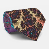 Vibrant Abstracte veren Turquoise & Paars Stropdas (Opgerold)