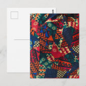 Vibrant African Geometric Tribal Abstract Pattern Briefkaart (Voorkant / Achterkant)
