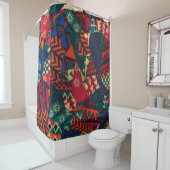 Vibrant African Geometric Tribal Abstract Pattern  Douchegordijn (In situ)