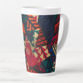 Vibrant African Geometric Tribal Abstract Pattern Latte Mok (Rechterhoek)