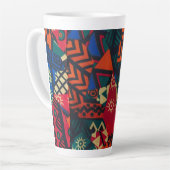 Vibrant African Geometric Tribal Abstract Pattern Latte Mok (Linkerhoek)