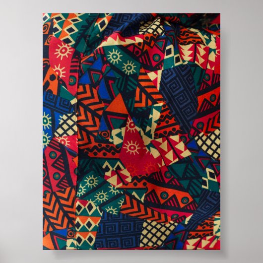 Vibrant African Geometric Tribal Abstract Pattern Poster (Voorkant)