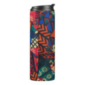 Vibrant African Geometric Tribal Abstract Pattern Thermosbeker (Gedraaid links)
