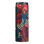 Vibrant African Geometric Tribal Abstract Pattern Thermosbeker (Achterkant)