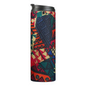 Vibrant African Geometric Tribal Abstract Pattern Thermosbeker (Geroteerd rechts)