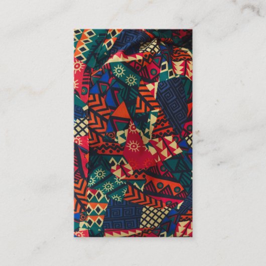 Vibrant African Geometric Tribal Abstract Pattern Visitekaartje (Voorkant)