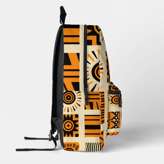 Vibrant African Pattern Bedrukte Rugzak (Links)