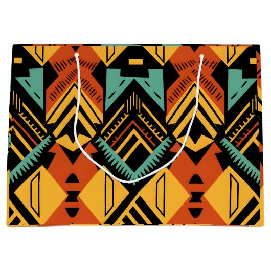 Vibrant African Pattern Groot Cadeauzakje (Voorkant)
