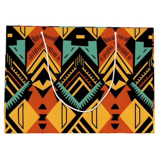 Vibrant African Pattern Groot Cadeauzakje (Achterkant)