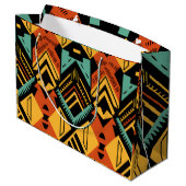 Vibrant African Pattern Groot Cadeauzakje (Achterkant Gekanteld)