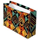 Vibrant African Pattern Groot Cadeauzakje (Voorkant Gekanteld)