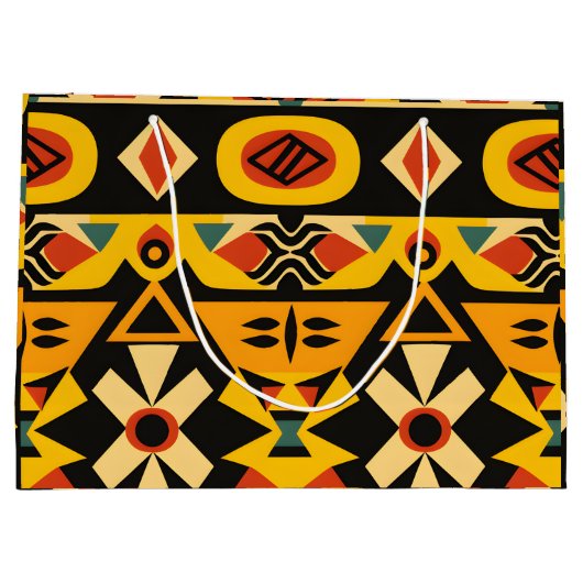 Vibrant African Pattern Groot Cadeauzakje (Achterkant)
