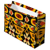 Vibrant African Pattern Groot Cadeauzakje (Voorkant Gekanteld)